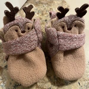 Brown Reindeer Baby Booties - Cozy Plush Kids Accessories